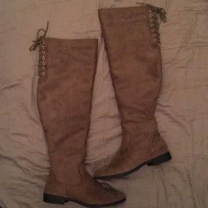 Francesca’s knee high suede boots